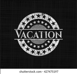 Emblema de tiza de vacaciones, estilo retro, tiza o textura de pizarra