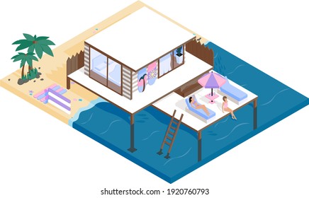 vacation in color isometric concept