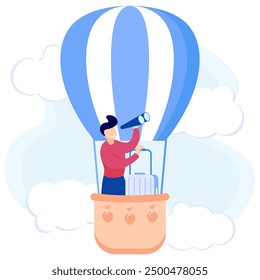 Vacation concept vector illustration, people characters are traveling to tourist attractions on their holiday 