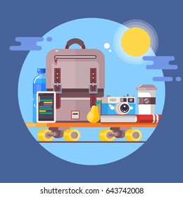 Vacation concept.Summer vacations holiday poster.Vector illustration