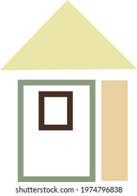 Vacation cottage, icon illustration, vector on white background