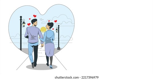 Vacation couple walking on beach together in love holding around each other. Happy interracial young couple. Honeymoon family together happiness lifestyle. Life after retirement. plan life insurance