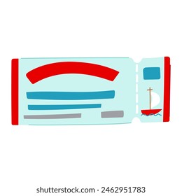 vacation cruise ship ticket cartoon. tour boarding, trip destination, board yacht vacation cruise ship ticket sign. isolated symbol vector illustration