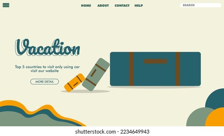vacation design banner landing page