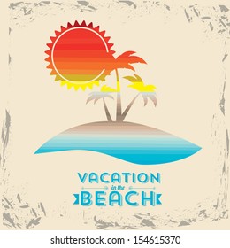 vacation  design over pattern background vector illustration  