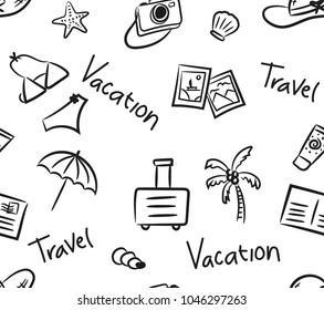 vacation doodle seamless bbackground