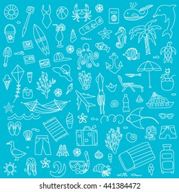 Vacation doodles set