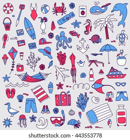Vacation doodles set