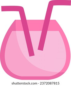 Bebida de vacaciones, ilustración o icono, vector sobre fondo blanco.