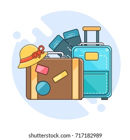 vacation flat icon. Flat line illustration for web and app.
