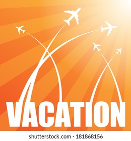 Vacation flight abstract, vector illustration