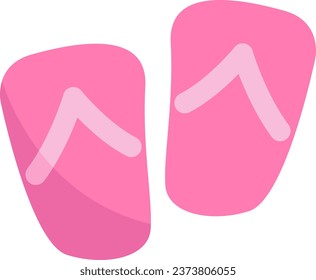 Vacation flip flops, illustration or icon, vector on white background.