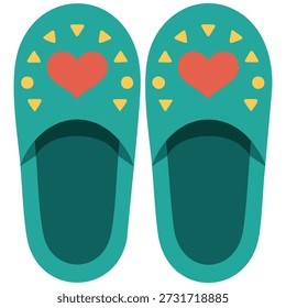 Vacation flip flops with marine elements isolated vector illustration on white background
