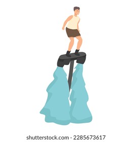 Vacation flyboard icon cartoon vector. Summer sea. Activity travel