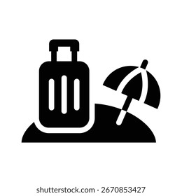 Gráfico de Vector de ilustración de icono de glifo de vacaciones. Gráfico simple del Vector de la ilustración del elemento, conveniente para el App, los Sitios web, y las presentaciones aisladas en el fondo blanco