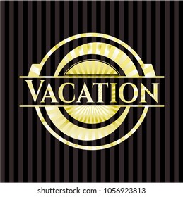 Vacation gold shiny badge