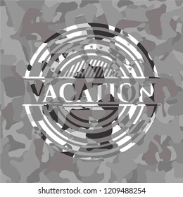Vacation grey camouflage emblem