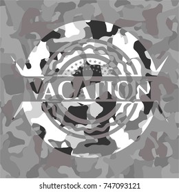 Vacation grey camouflaged emblem