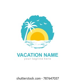 vacation holiday logo vector illustration