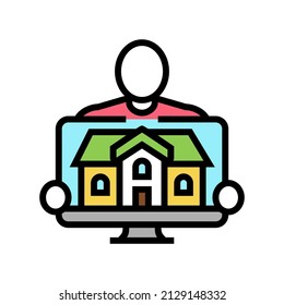 vacation host color icon vector. vacation host sign. isolated symbol illustration
