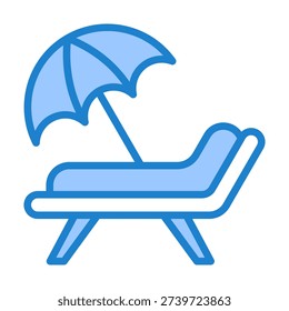 Vacation Icon With Blue Color For Human Resources Management