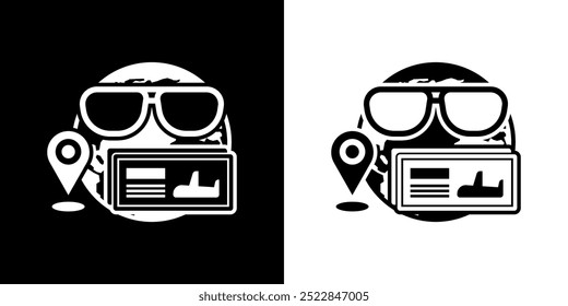 Vacation icon. Business icon. Online business. Black icon. Silhouette icon