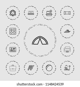 Vacation icon. collection of 13 vacation outline icons such as passport, from toy for beach, carousel, plastic ball. editable vacation icons for web and mobile.