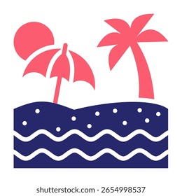 Ilustración vectorial de relleno de iconos de vacaciones