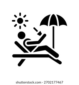 Ilustración vectorial de glifo de icono de vacaciones