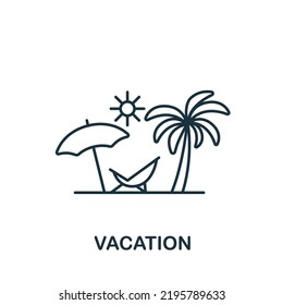 Vacation icon. Line simple Travel icon for templates, web design and infographics