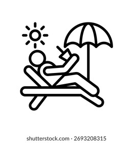 Vacation Icon Line Vector Illustration