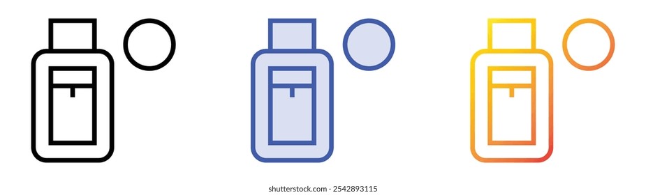vacation icon. Linear, Blue Fill and Gradient Style Design Isolated On White Background
