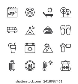 Icono de vacaciones conjunto ilustración vectorial