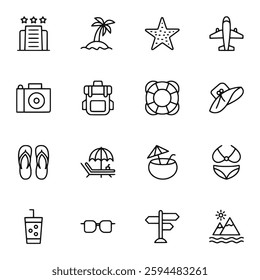 Vacation icon set vector illustration