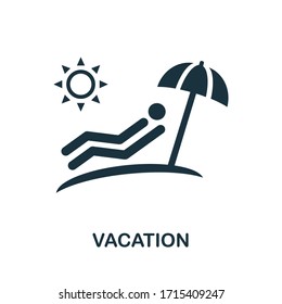 Vacation icon. Simple line element vacation symbol for templates, web design and infographics