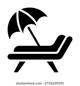 Vacation Icon - Solid Black Glyph Icons For Human Resources Management