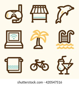 Vacation icon, transport vector web sign.  Trip icon flat. Design mobile icon, vector pictogram. Tour infographics symbols.