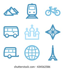 Vacation icon, transport vector web sign.  Trip icon flat. Design mobile icon, vector pictogram. Tour infographics symbols.