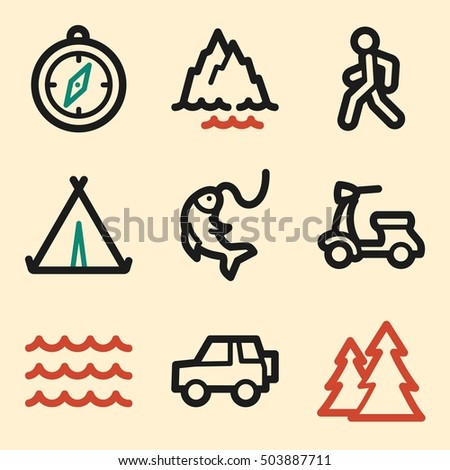 Vacation icon, transport vector web sign.  Trip mobile icon. Iinfographics symbols.