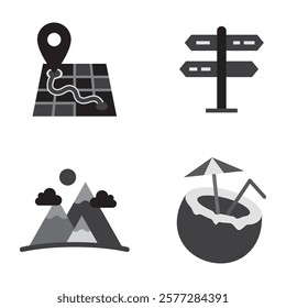 vacation icon, travel icon, icon, icon set, destination, sightseeing, winter holiday, vacation, vector