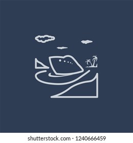 Vacation icon. Trendy flat vector line Vacation icon on dark blue background from Architecture and Travel collection. 