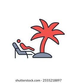 vacation icon. vector.Editable stroke.linear style sign for use web design,logo.Symbol illustration.