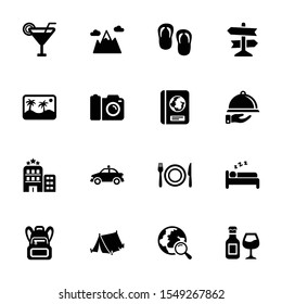 Vacation icons in black color - Set 2