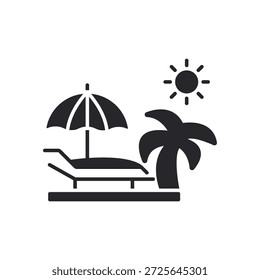 vacation icons outline and Flat Style,transparent background