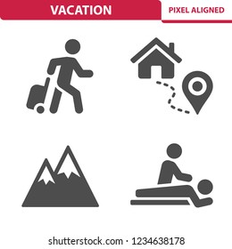 Vacation Icons. Professional, pixel perfect icons, EPS 10 format.
