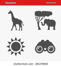 Vacation Icons. Professional, pixel perfect icons optimized for both large and small resolutions. EPS 8 format.