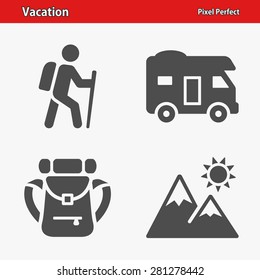 Vacation Icons. Professional, pixel perfect icons optimized for both large and small resolutions. EPS 8 format.