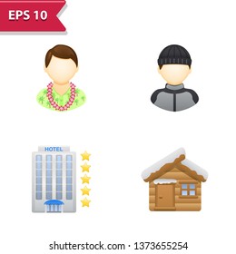 Vacation Icons. Professional, pixel-aligned icons in realistic colors.