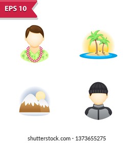 Vacation Icons. Professional, pixel-aligned icons in realistic colors.