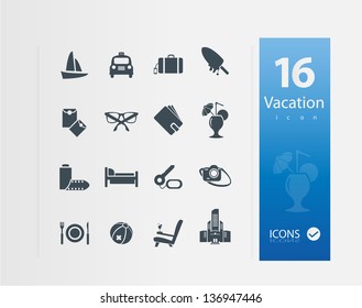 Vacation icons ( Set of 16 Quality icons )